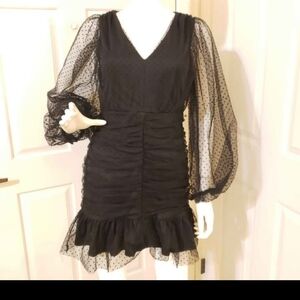 Forever 21 Black Mesh Sleeve Dress